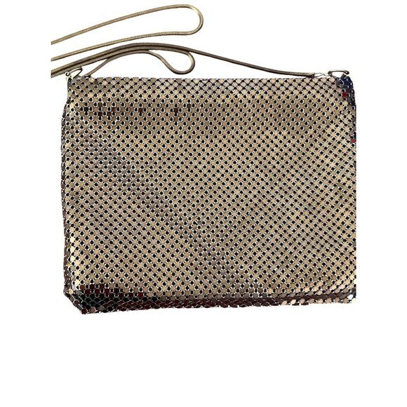 Vintage Copper Metal Mesh Evening Bag With Chain Strap Zipper Closure 9" x 6.5" - Picture 2 of 6
